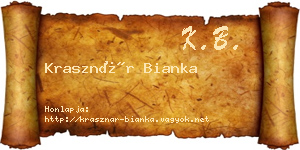 Krasznár Bianka névjegykártya