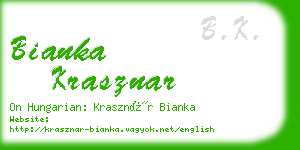 bianka krasznar business card